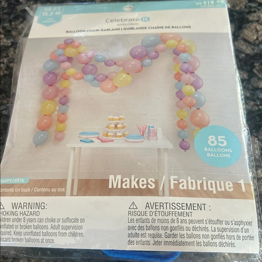 CELEBRATE IT PASTEL BALLOON GARLAND 50 FT NWT